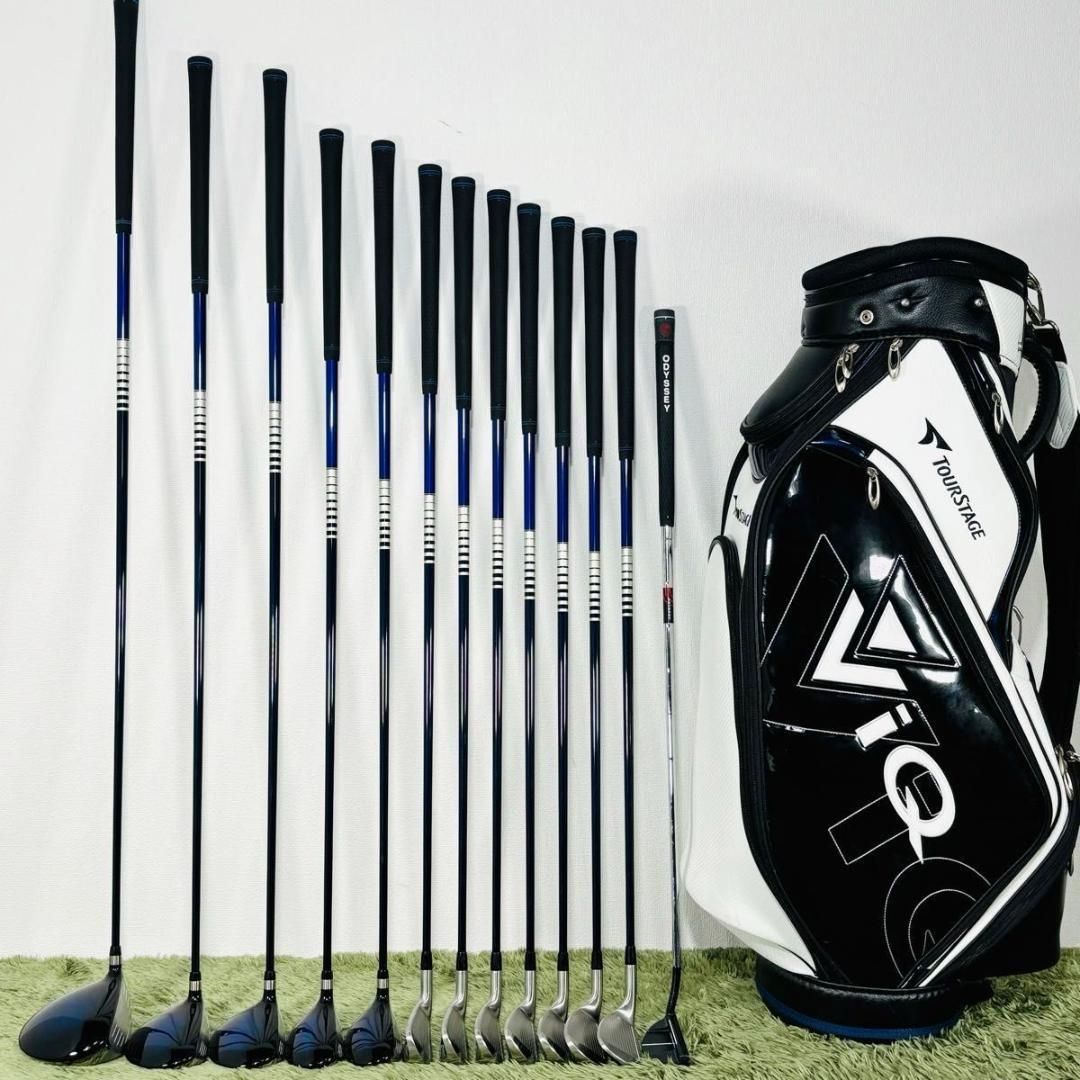 【中古】ツアーステージ ViQ 2021 フルセット キャディバック付き 13本セット メンズゴルフ TOURSTAGE BRIDGESTONE ブリヂストン コースデビュー 右利き 男性 flex R