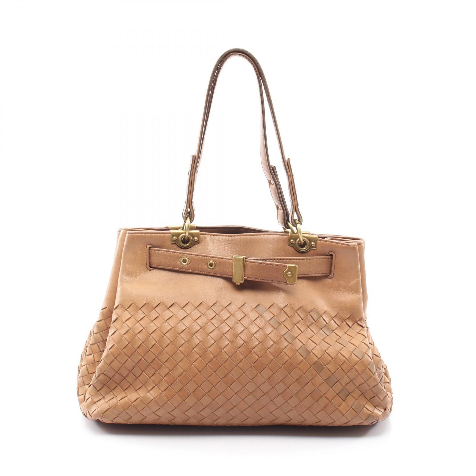 ボッテガヴェネタ BOTTEGA VENETA ハンドバッグ イントレチャート 162110 ブラウン レザー イントレチャート ハンドバッグ レディース Used B