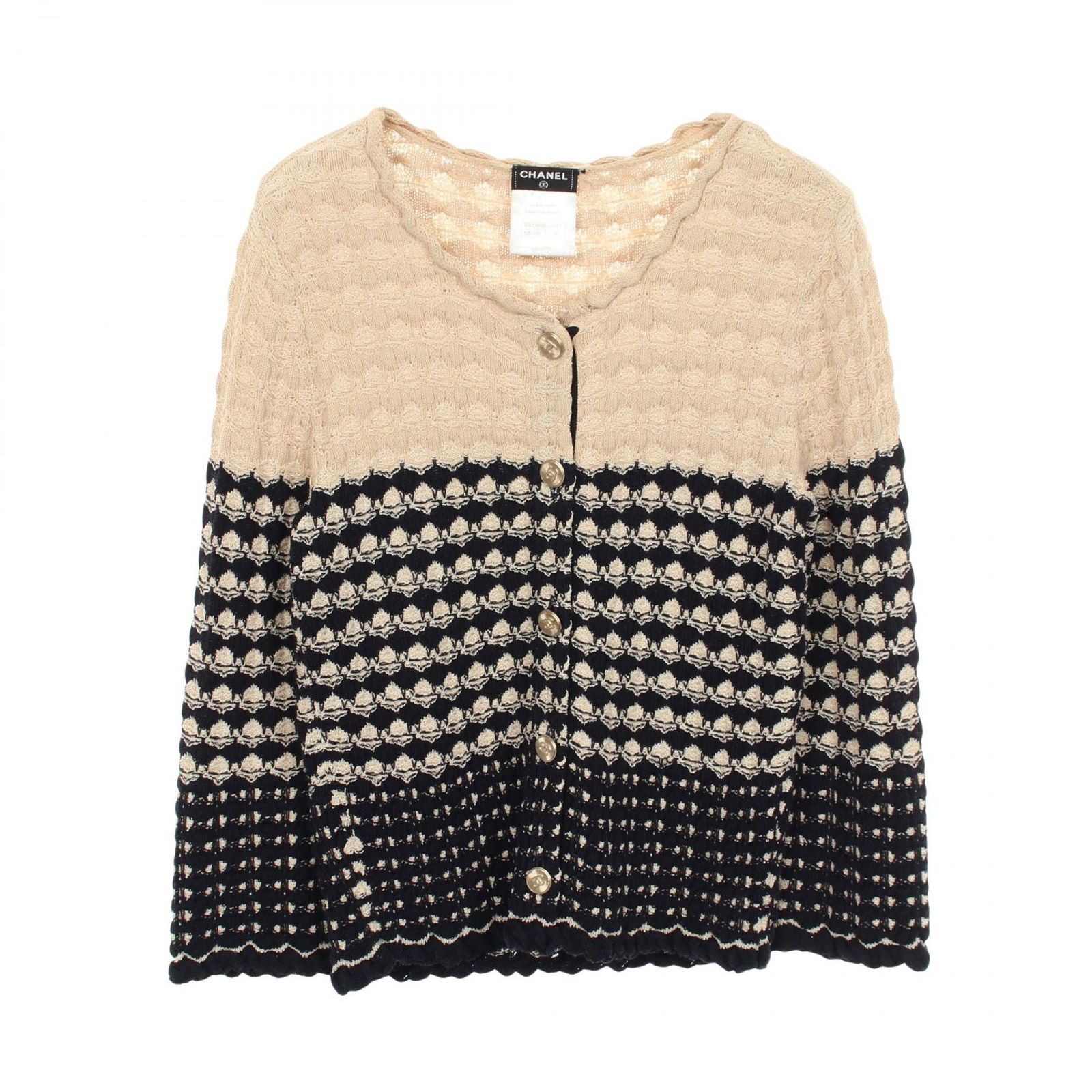 シャネル CHANEL カーディガン ココマークボタン P43365 レーヨン コットン カーディガン レディース Used B
