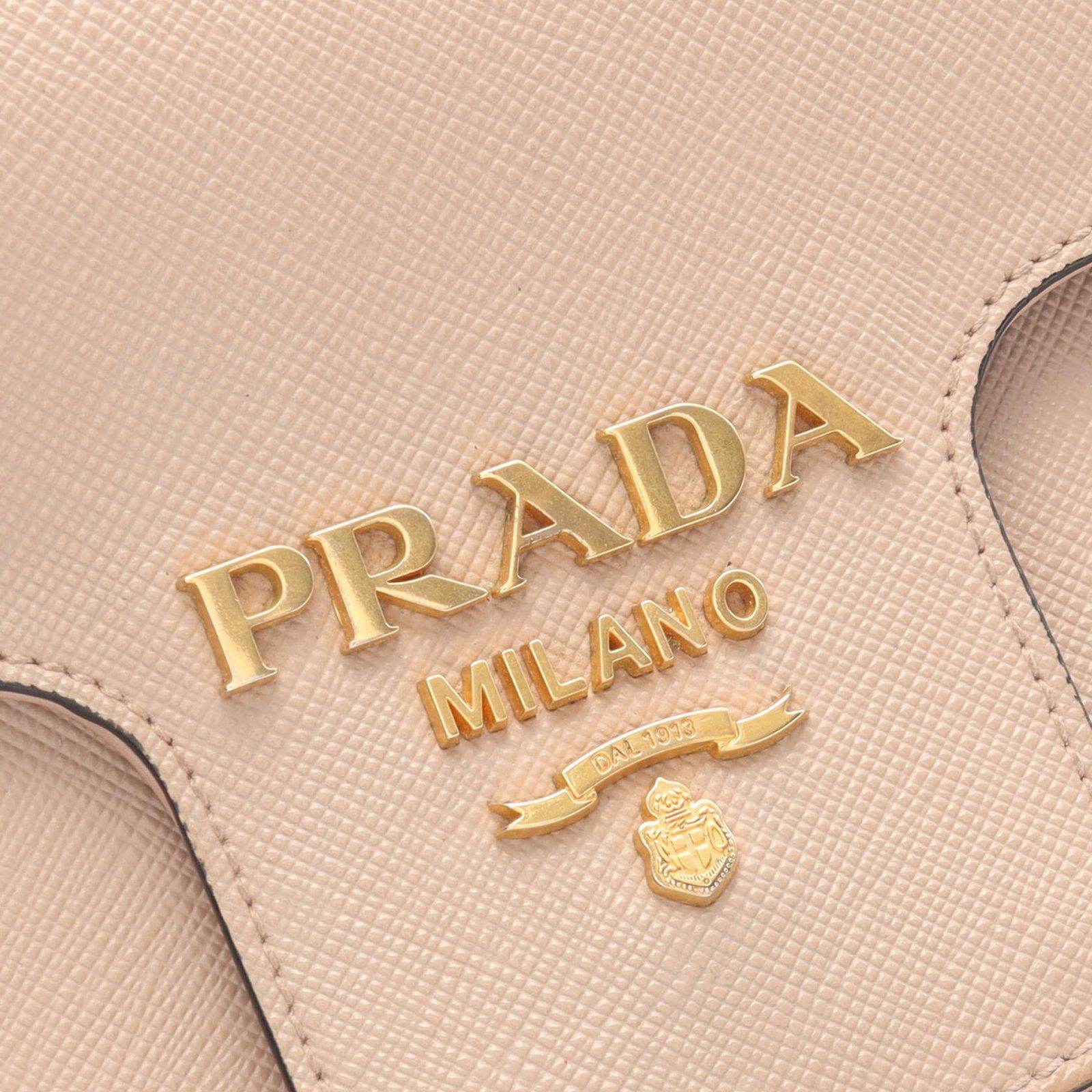 プラダ PRADA ショルダーバッグ フラップ ピンクベージュ サフィアーノ 