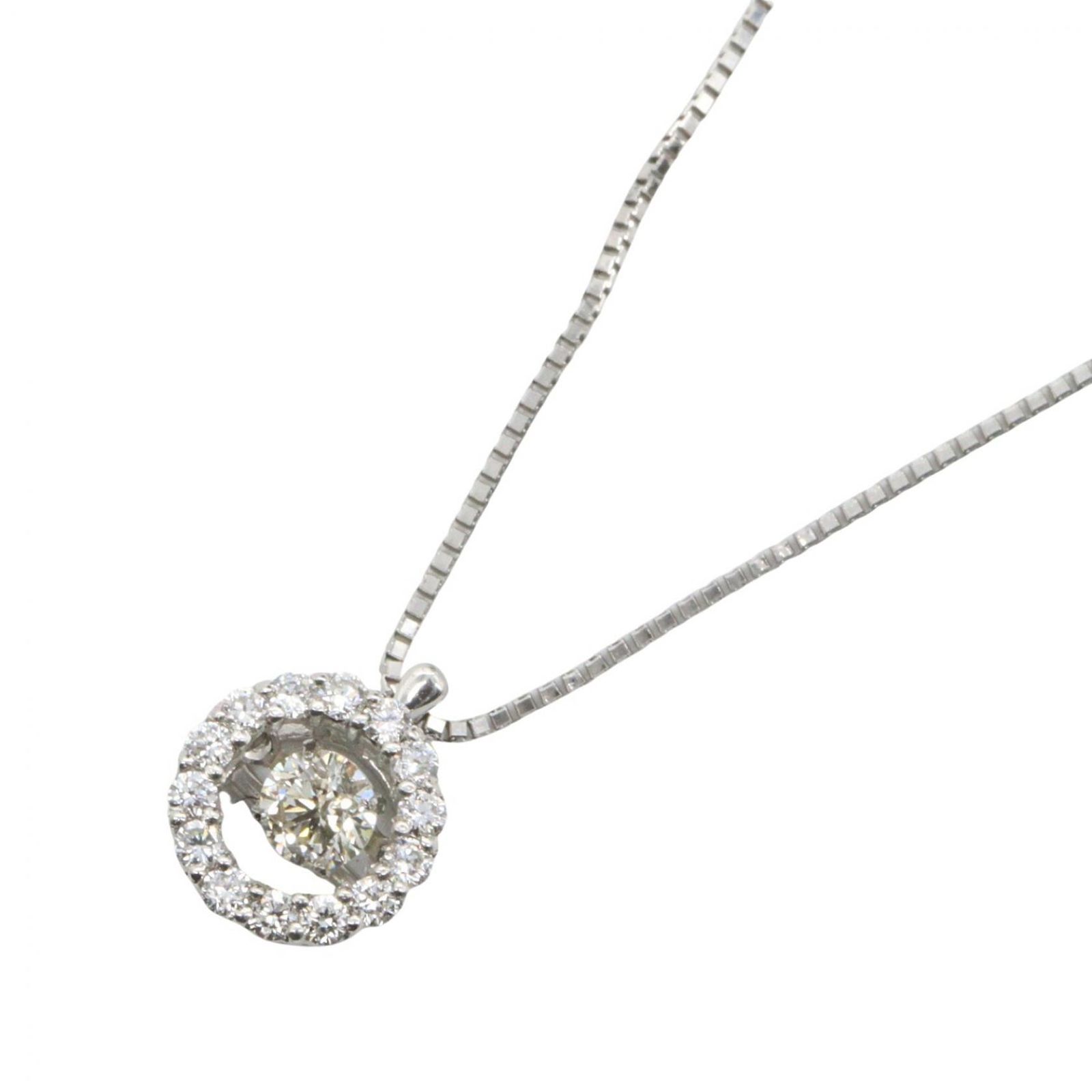 ジュエリー JEWELRY ネックレス ダイヤモンド ネックレス ﾀﾞｲﾔ 3.2g 首回45cm Pt900プラチナ Pt850プラチナ ネックレス レディース Used A