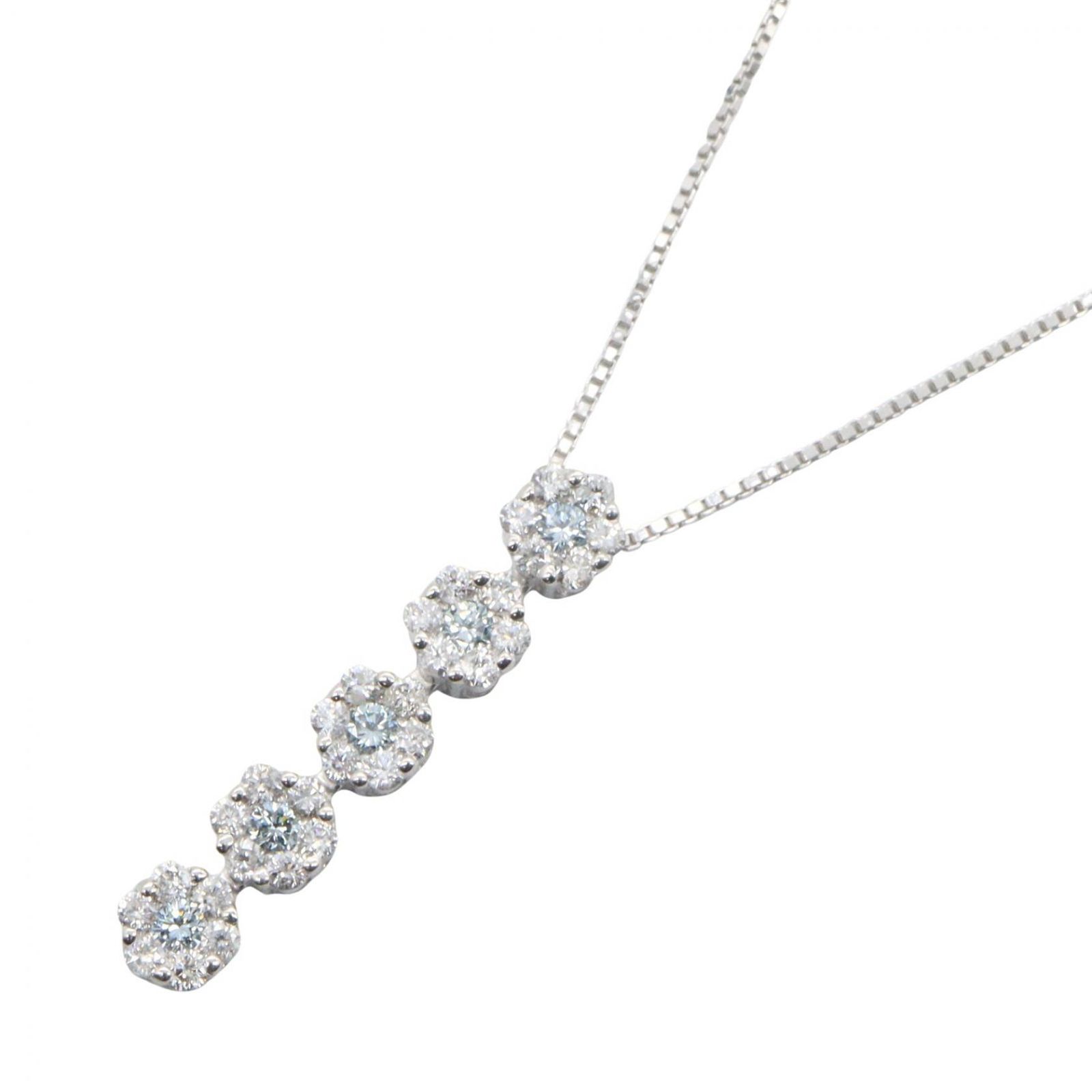 ジュエリー JEWELRY ネックレス ダイヤモンド ネックレス ﾀﾞｲﾔ 4.0g 首回36/40cm K18WG（ホワイトゴールド） ダイヤモンド ネックレス レディース Used A