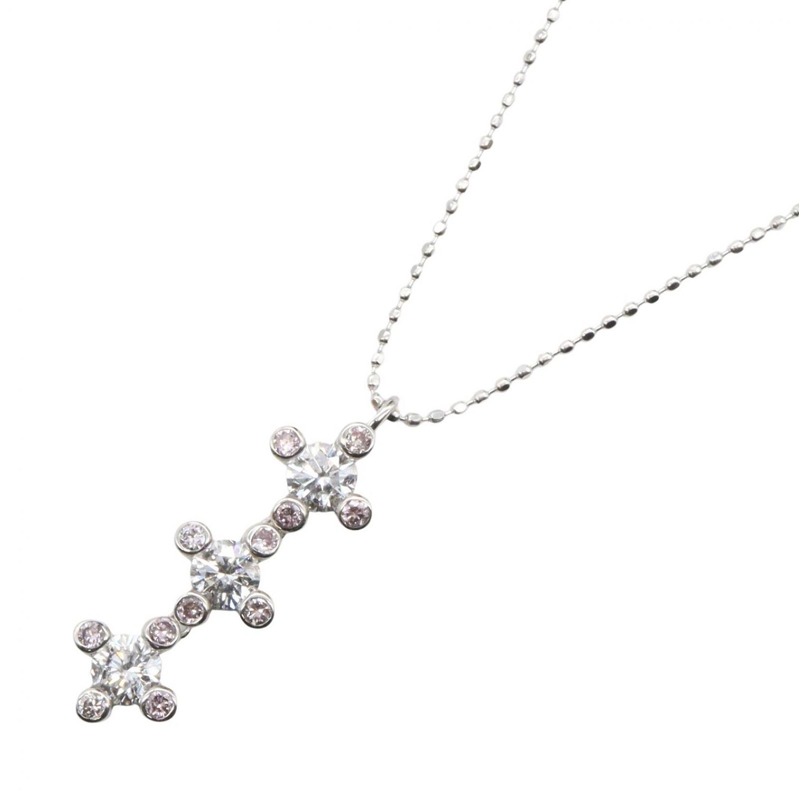 ジュエリー JEWELRY ネックレス ダイヤモンド ネックレス ﾀﾞｲﾔ 3.0g 首回45.5cm K18WG（ホワイトゴールド） ダイヤモンド ネックレス レディース Used A