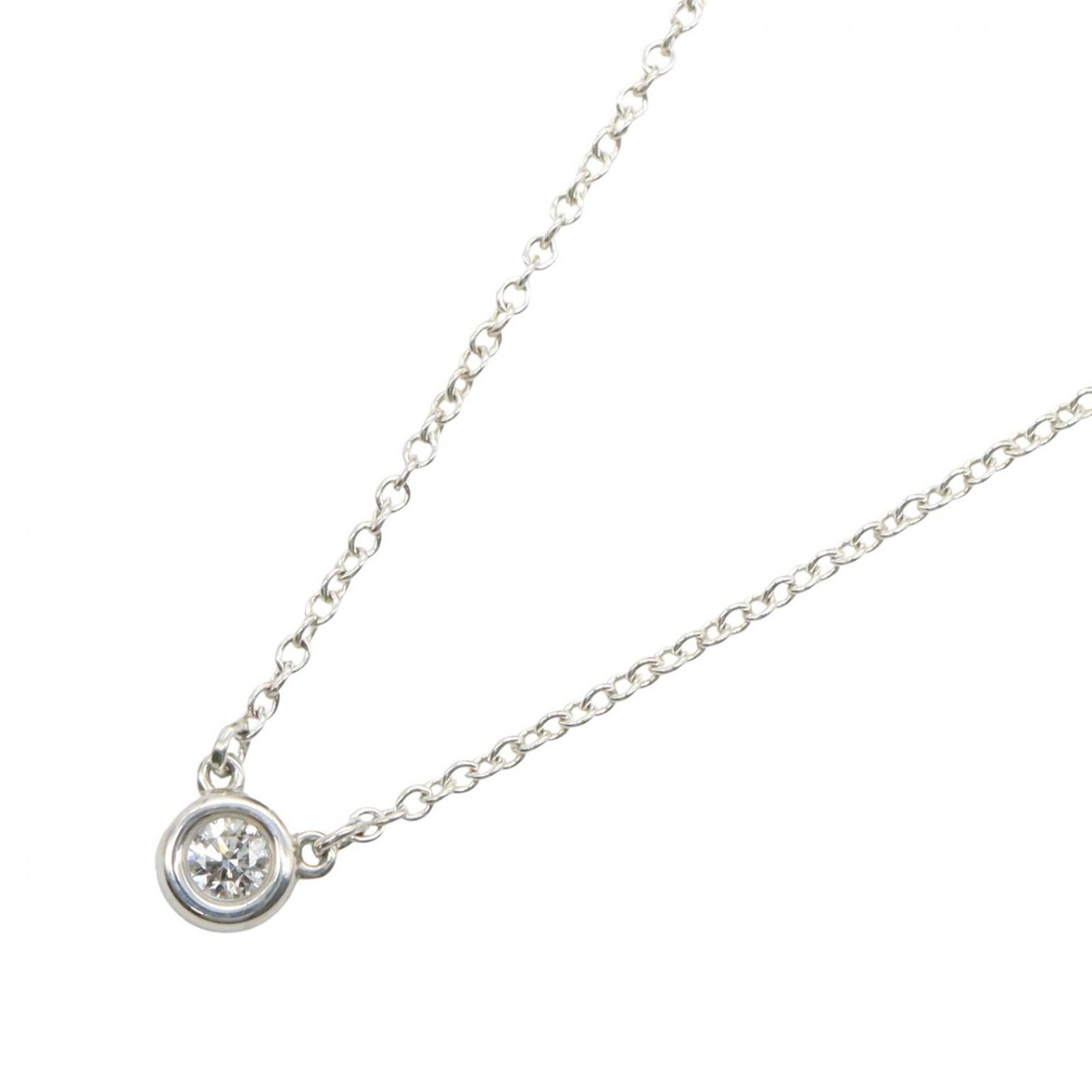 ティファニー TIFFANY&CO ネックレス バイザヤードネックレス 首回41.5cm シルバー925 ダイヤモンド バイザヤードネックレス レディース Used A