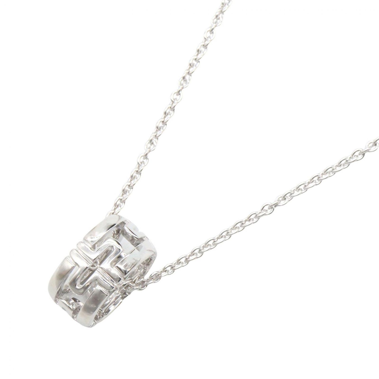ブルガリ BVLGARI ネックレス オープンパレンテシ リング 首回39～46cm K18WG（ホワイトゴールド） オープンパレンテシ リング ユニセックス Used A