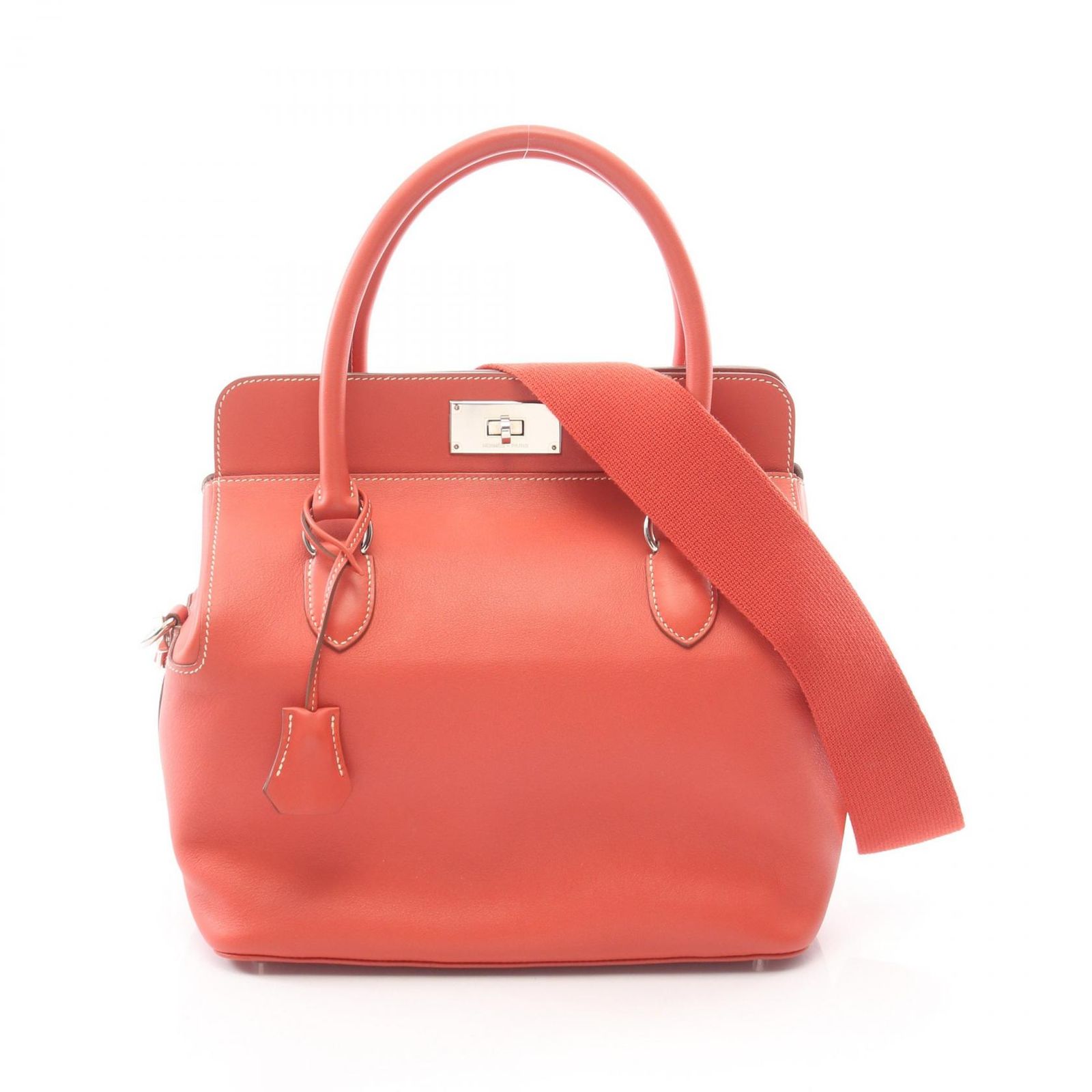 エルメス HERMES ハンドバッグ ツールボックス26 2WAY コーラルピンク その他 ツールボックス26 レディース Used A