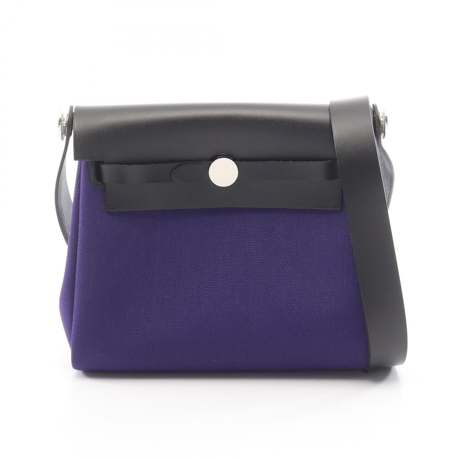エルメス HERMES ショルダーバッグ エールバッグジップ ミニ パープル/ブラック キャンバス レザー エールバッグジップ ミニ パープル/ブラック レディース
