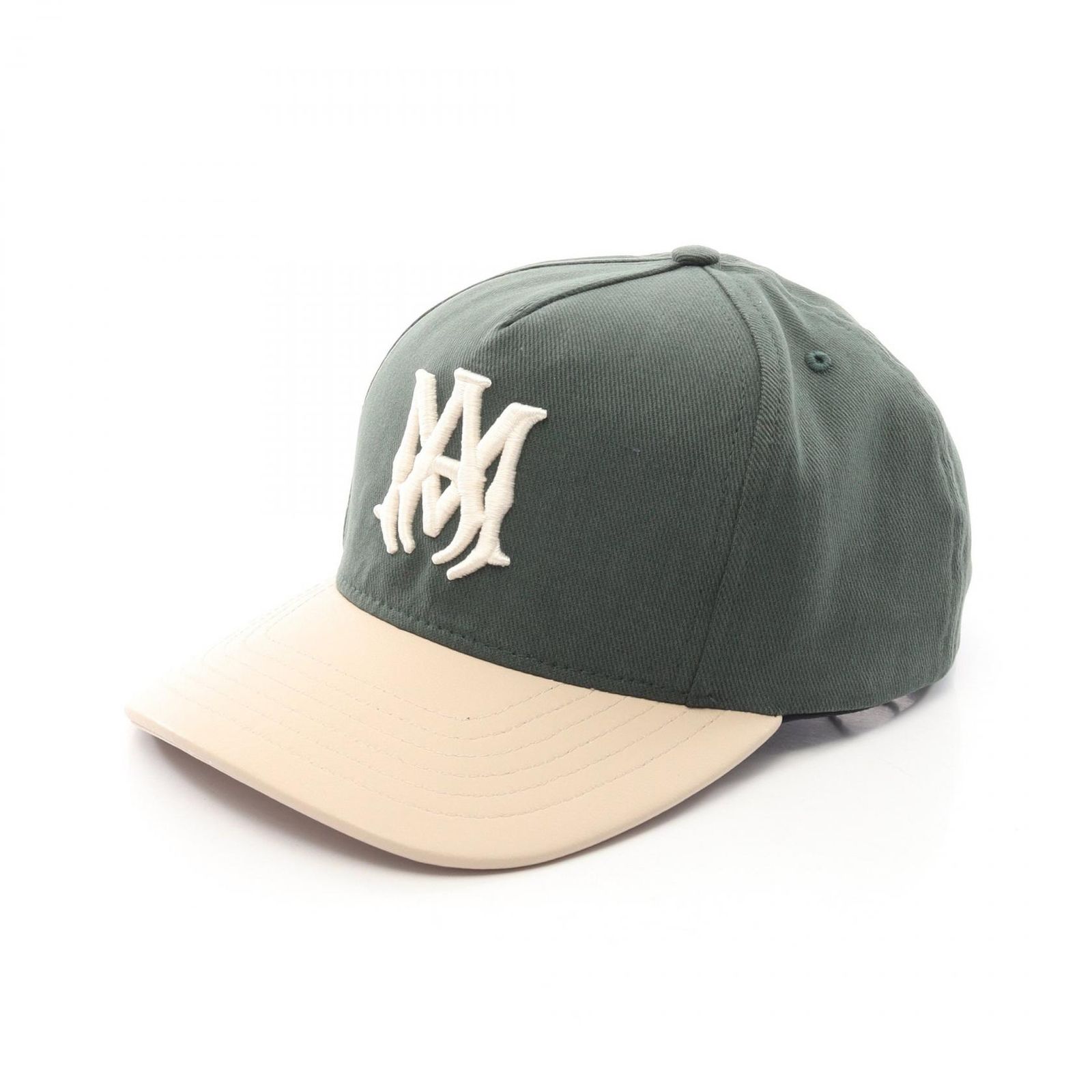 アミリ AMIRI キャップ TWO TONE HAT ロゴ刺繍 AMHACP1068 ダークパーム/ベージュ レザー ロゴ刺繍 キャップ ユニセックス 新品