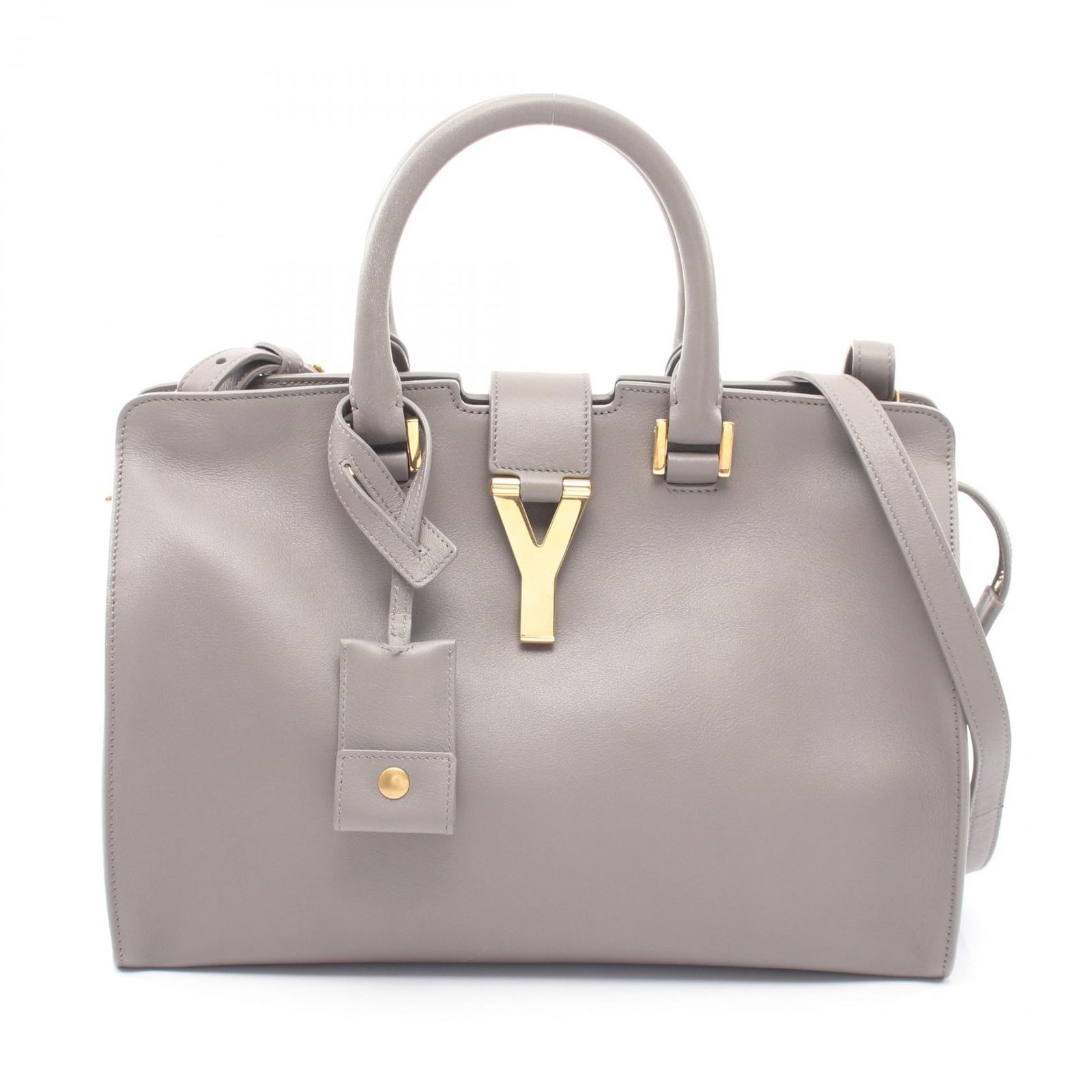 サンローランパリ SAINT LAURENT PARIS ハンドバッグ プチカバス Yライン 2WAY CLD311210 グレー レザー プチ カバス レディース Used A