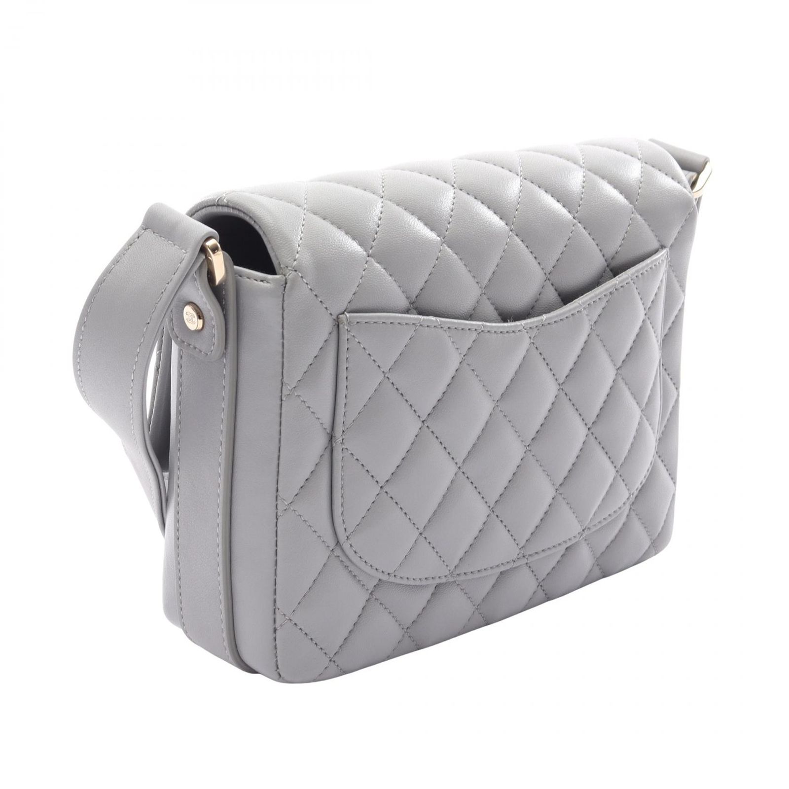 シャネル CHANEL ショルダーバッグ マトラッセ フリル グレー 