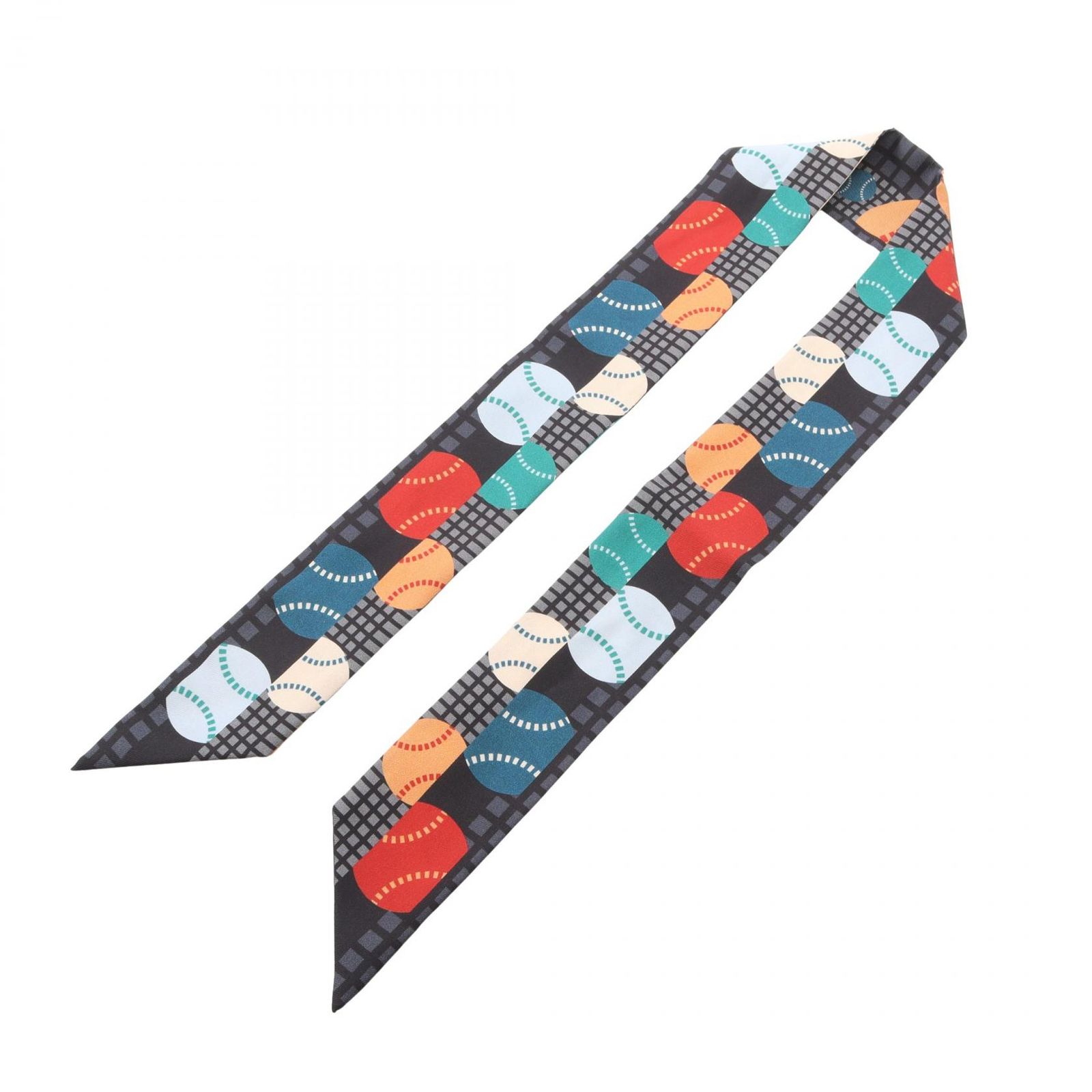 エルメス HERMES スカーフ ツイリー BALLES DE TENNIS リボン シルク