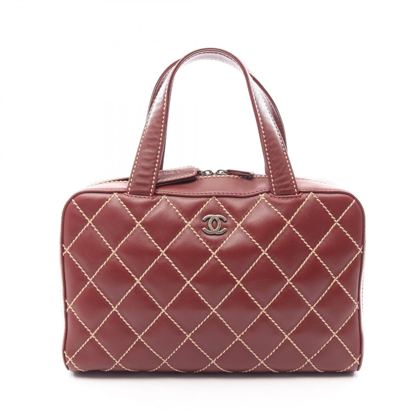 シャネル CHANEL ハンドバッグ ワイルドステッチ A14692 ブラウン レザー ワイルドステッチ ハンドバッグ レディース Used A