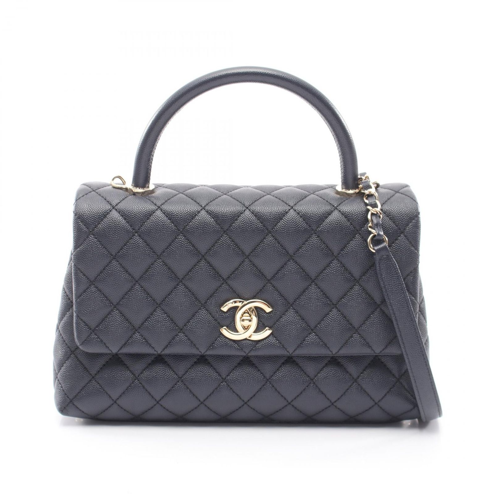 シャネル CHANEL ハンドバッグ ココハンドル29 トップハンドル フラップ バッグ マトラッセ A92991 ネイビー カーフ（牛革） ココハンドル マトラッセ 2wayチェーンショルダー