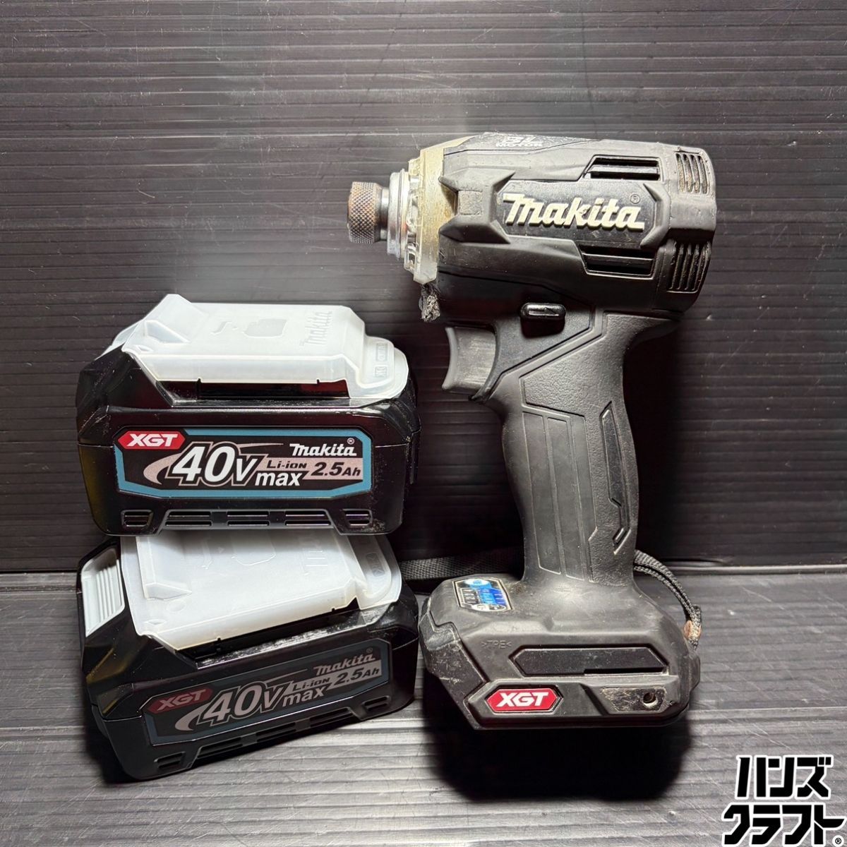 ▼【中古】マキタ makita TD001G インパクトドライバー 40Ｖ バッテリー2個付　充電回数3回・3回