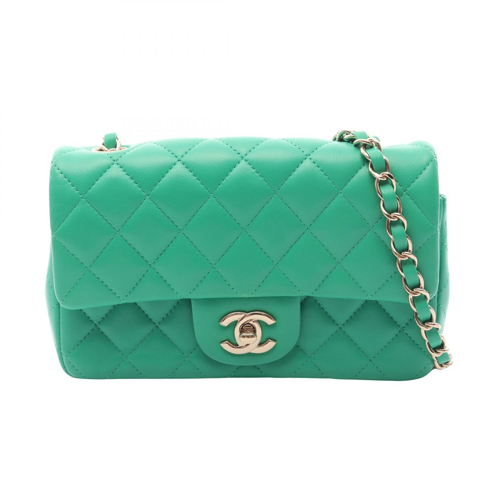 シャネル CHANEL ショルダーバッグ ミニマトラッセ20 A69900 グリーン ラムスキン（羊革） ミニマトラッセ チェーンショルダー レディース Used A