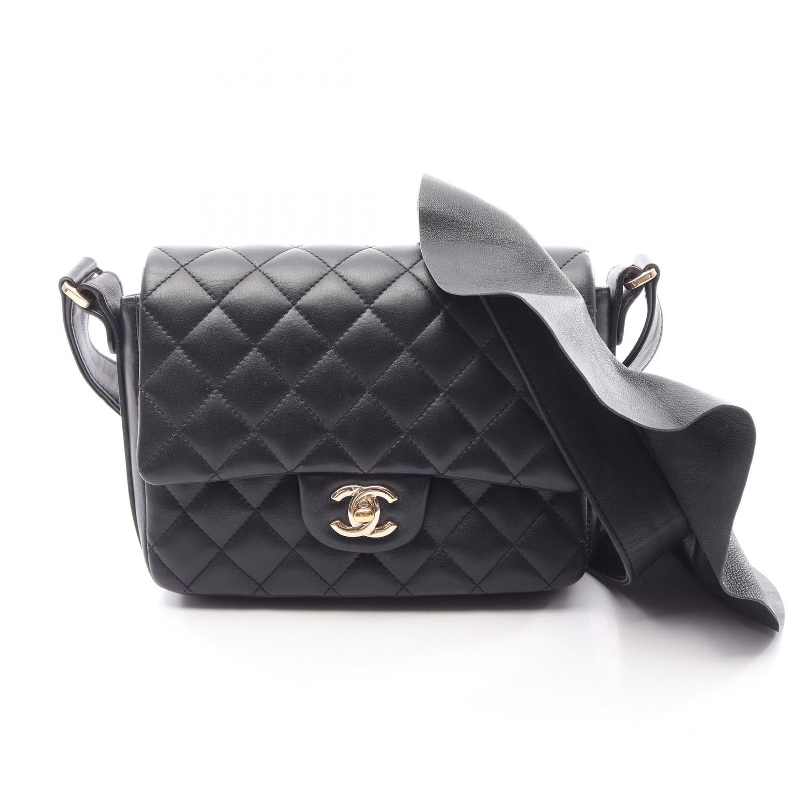 シャネル CHANEL ショルダーバッグ マトラッセ フリル ブラック ラムスキン（羊革） マトラッセ フリル ショルダーバッグ レディース Used A