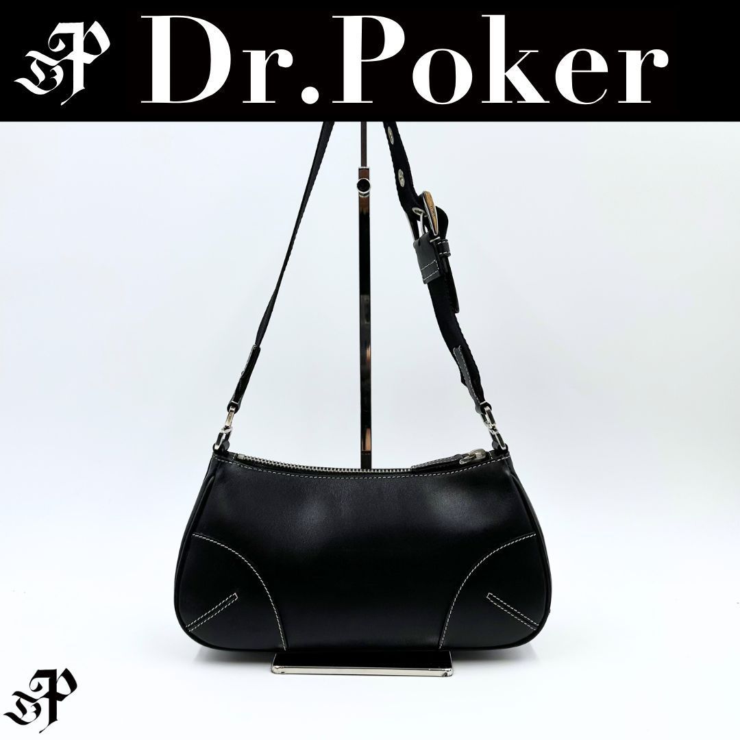 【美品】Prada レザー ステッチ ショルダーバッグ