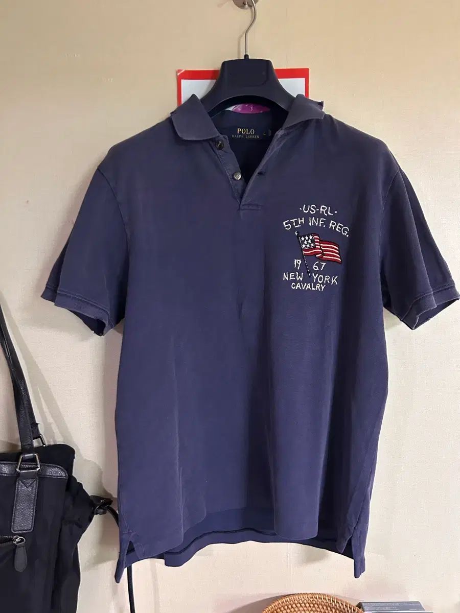 ポロラルフローレン ネイビー 半袖 カラーTシャツ US-RL