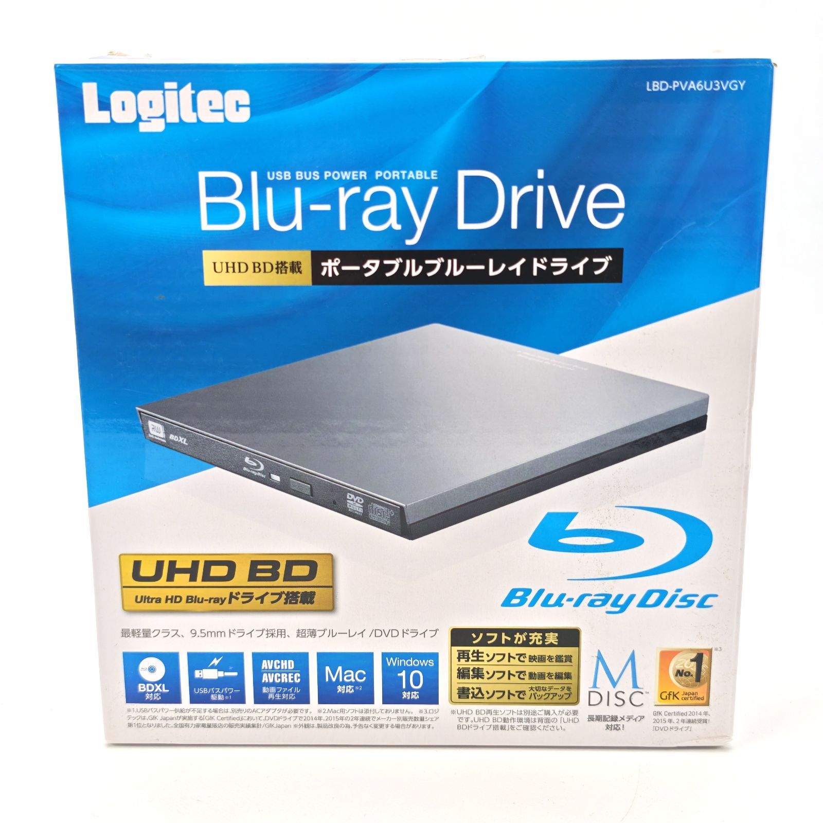 ロジテック UHD BD ポータブルBlu-ray LBD-PVA6U3VGY 中古 - メルカリ
