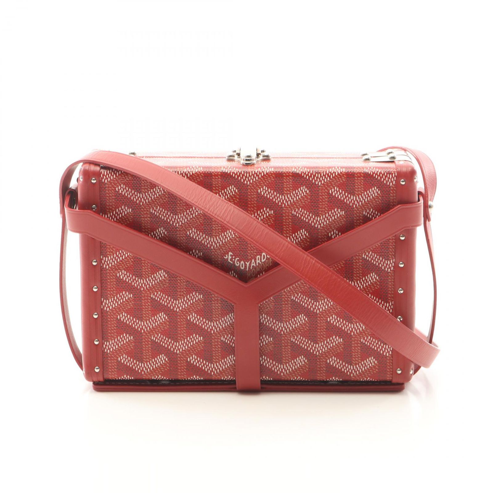 ゴヤール GOYARD ショルダーバッグ ミノディエール トランクバッグ MINA08PMLTY レッド PVCコーティングキャンバス レザー ミノディエール トランクバッグ レディース