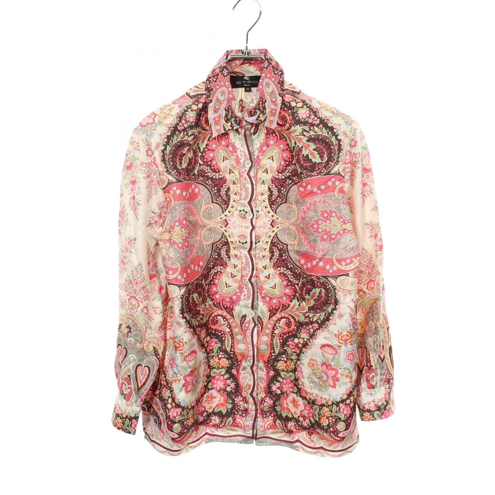 エトロ ETRO ペイズリー柄 シルク シャツ レディース Used A
