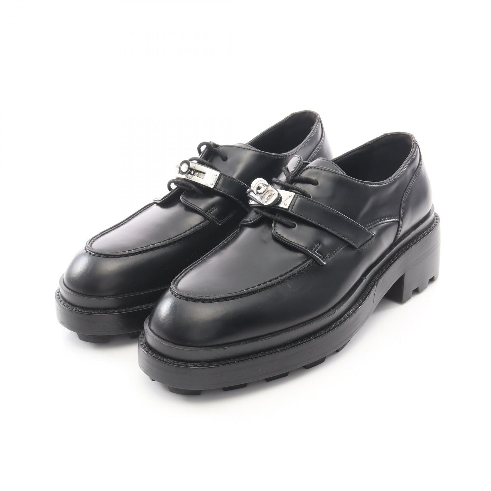 エルメス HERMES ローファー ダービー レザー シューズ レディース Used B