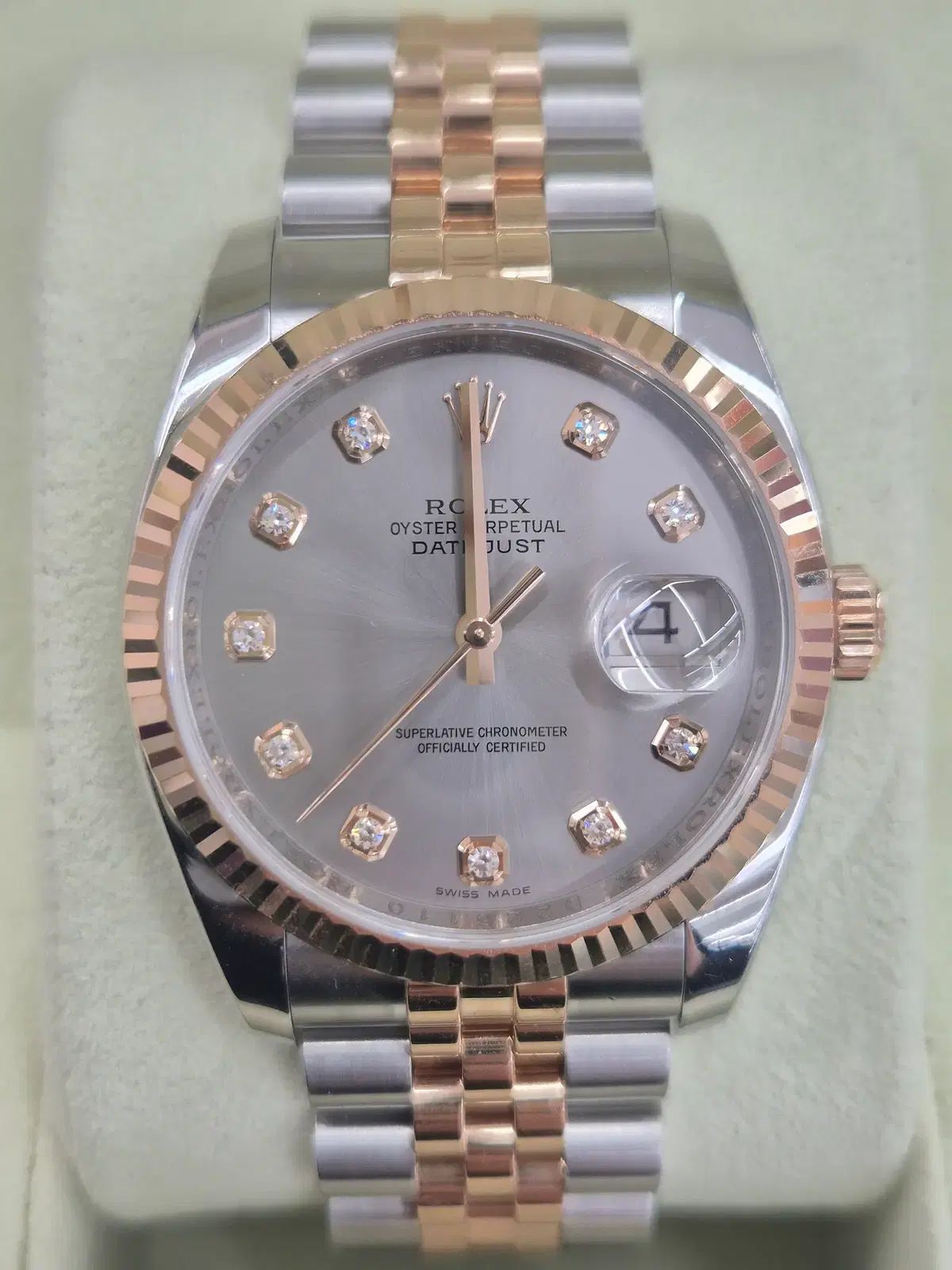 中古 ブランド ラックスオール ウルサン店 ROLEX デイジャスト ローズゴールド コンビ ダイヤ36MM