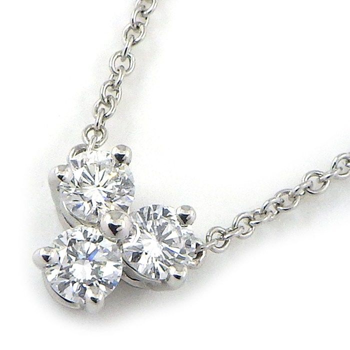 ティファニー Tiffany & Co. ネックレス アリア 3ポイント ダイヤモンド PT950 【中古】
