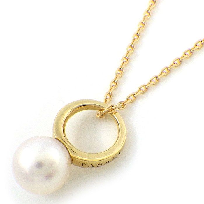 タサキ 田崎真珠 TASAKI ネックレス ベビーリング パール 5.5mm珠 K18YG 【中古】