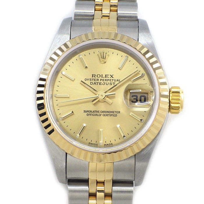 ロレックスデイトジャスト７９１７３のＫ１８ＹＧ／ＳＳコマ（純正品）１個 ロレックス Rolex 腕時計 デイトジャスト 79173 K番号 2001年