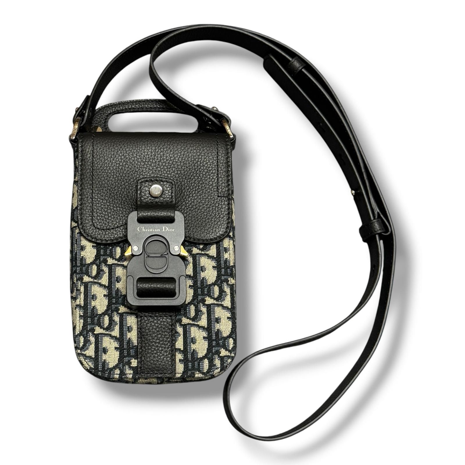 未使用 Dior 2WAY Saddle Vertical Pouch Oblique Jacquard サドル