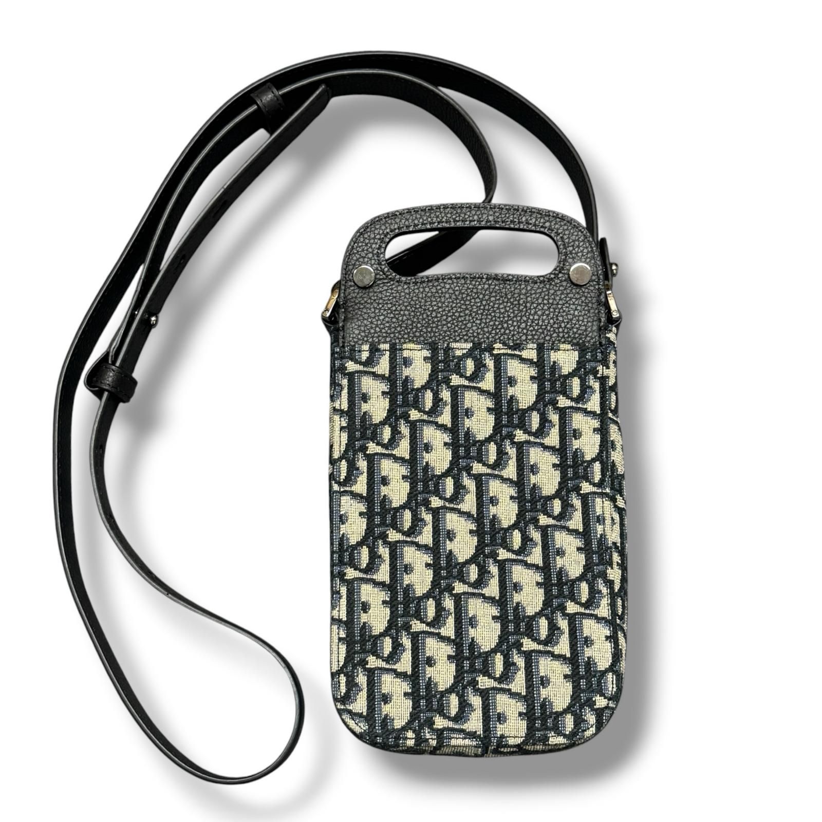 未使用 Dior 2WAY Saddle Vertical Pouch Oblique Jacquard サドル 