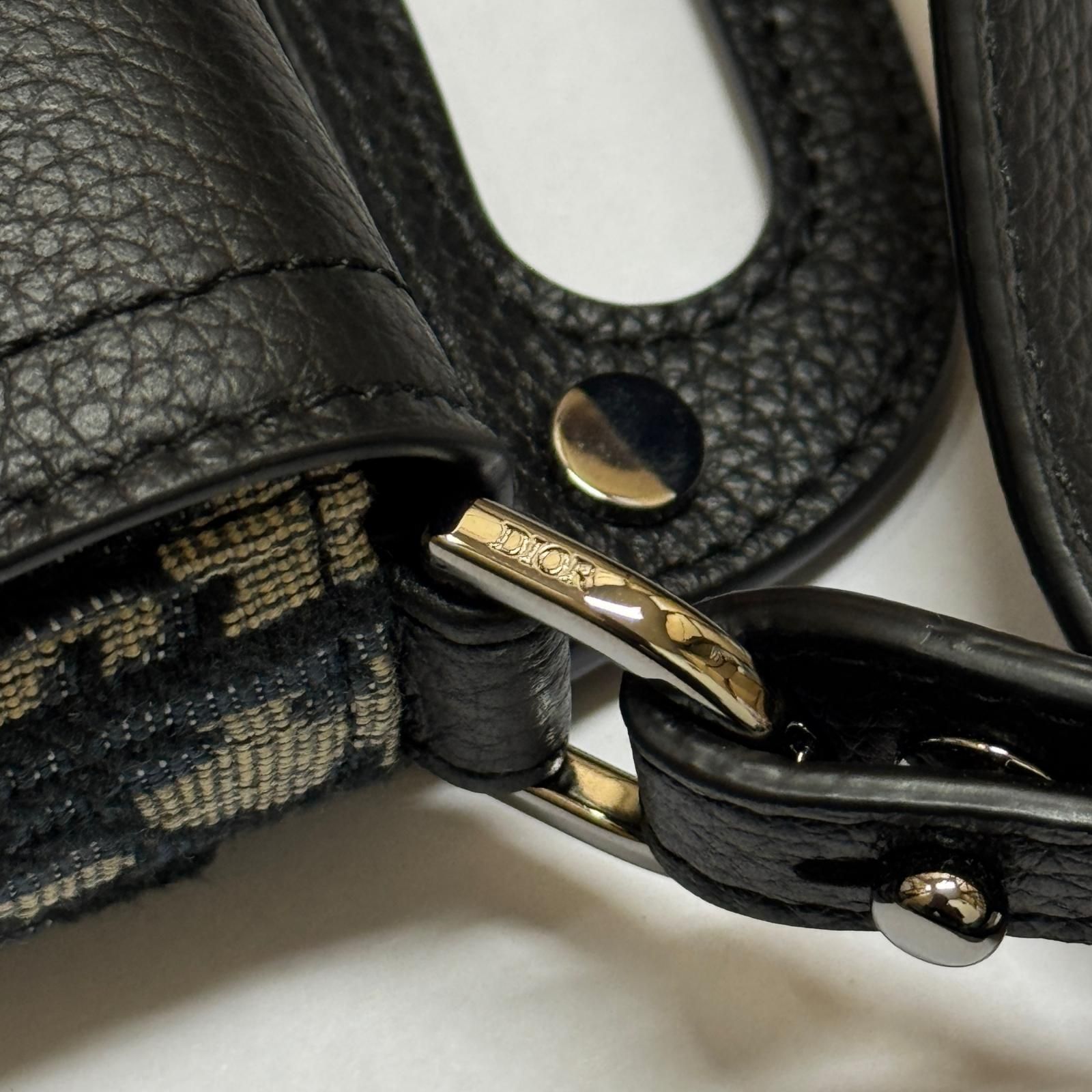 未使用 Dior 2WAY Saddle Vertical Pouch Oblique Jacquard サドル 