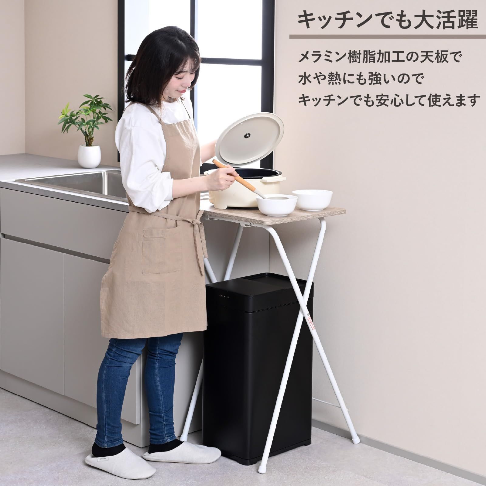 アンティークブラウン/ブラック 完成品 幅50×奥行52×高さ90cm メラミン