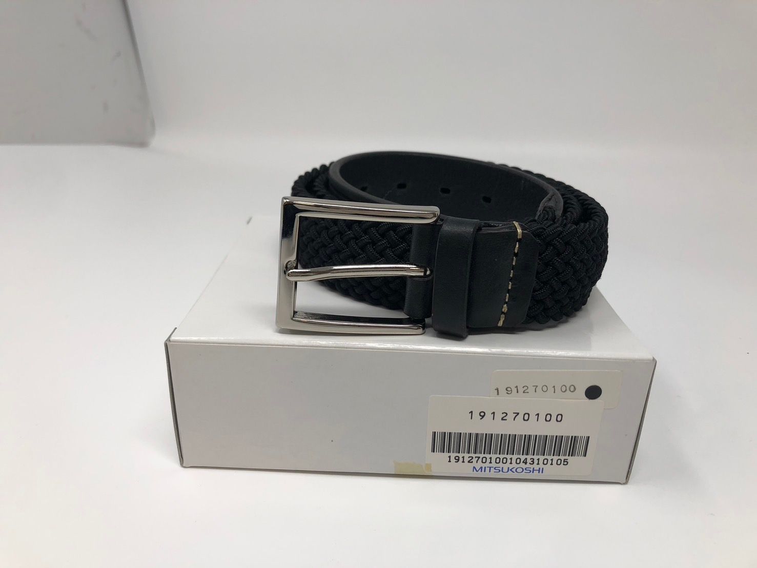 ◆L'AIGLON　レグロン　メッシュベルト　LG-00602　85/34　黒系　中古扱い品◆21686★