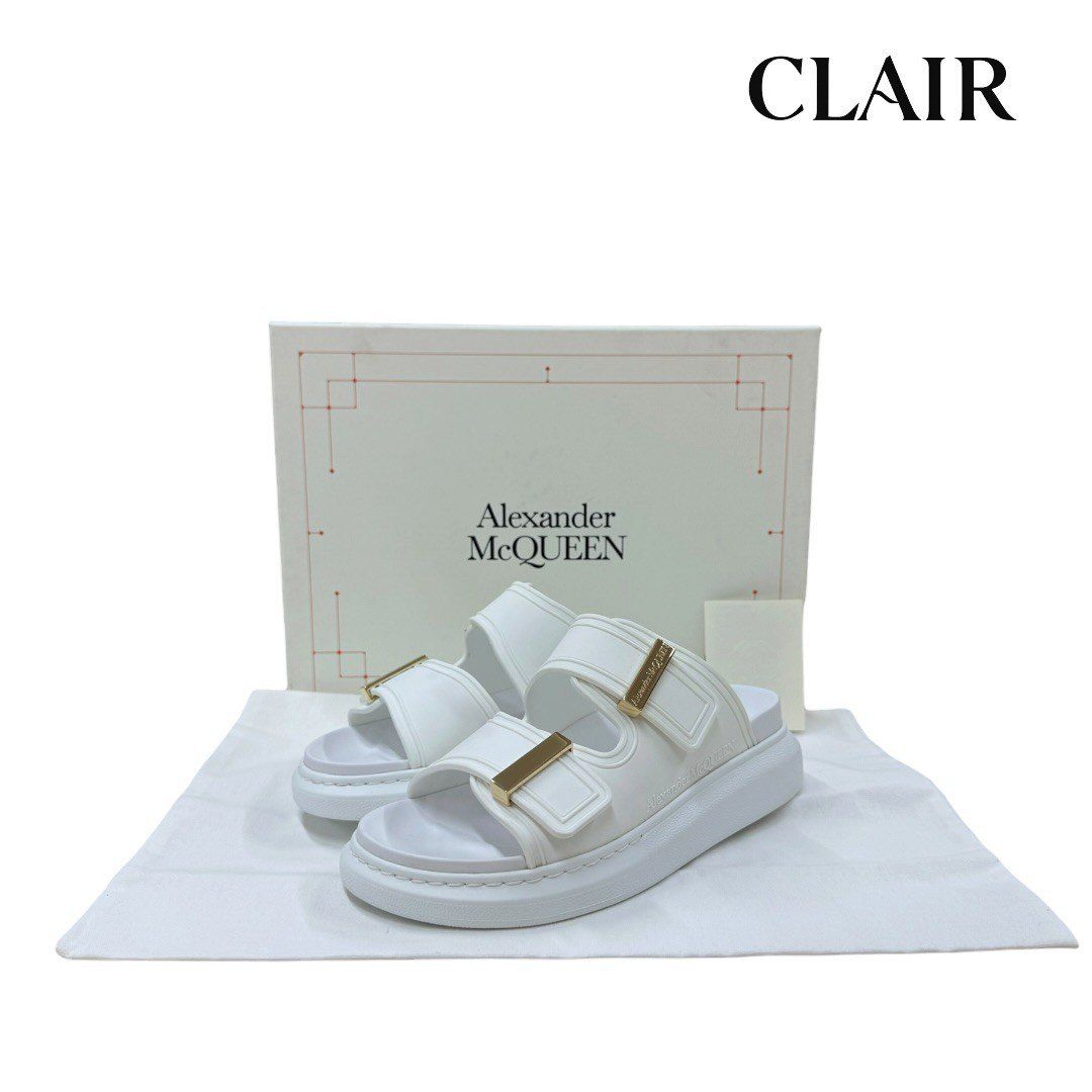 【新品】アレキサンダー・マックイーン サンダル ALEXANDER MCQUEEN SLIPPERS レディース ホワイト 22cm