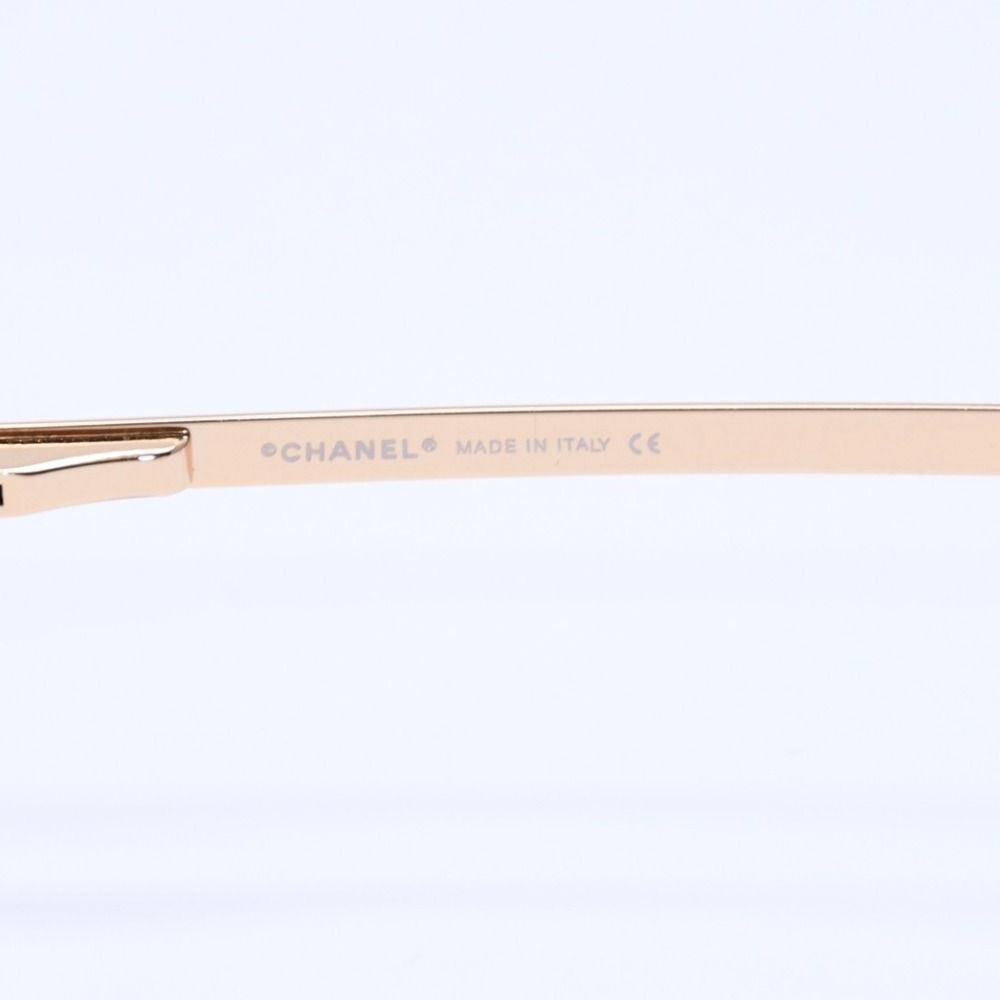 極美品 CHANEL シャネル リムレス ラインストーンサングラス ゴールド