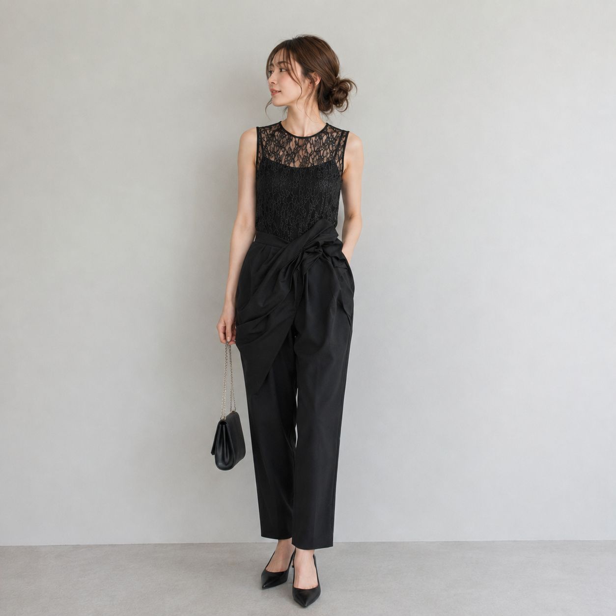 REKISAMI パンツドレス　オールインワン REKISAMI レキサミ☆パンツドレス ブラック オールインワン レース 1