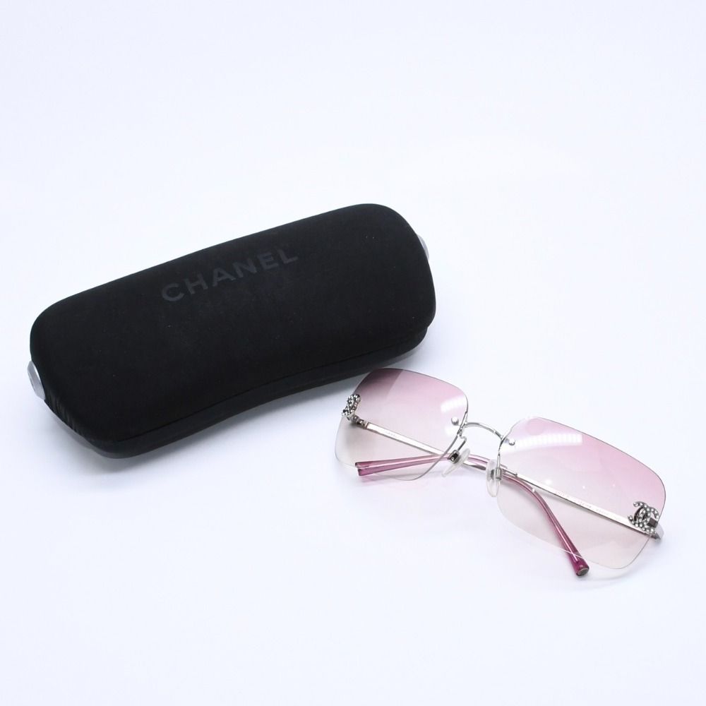 極美品 CHANEL シャネル リムレス サングラス アイウェア 4017-D c.124