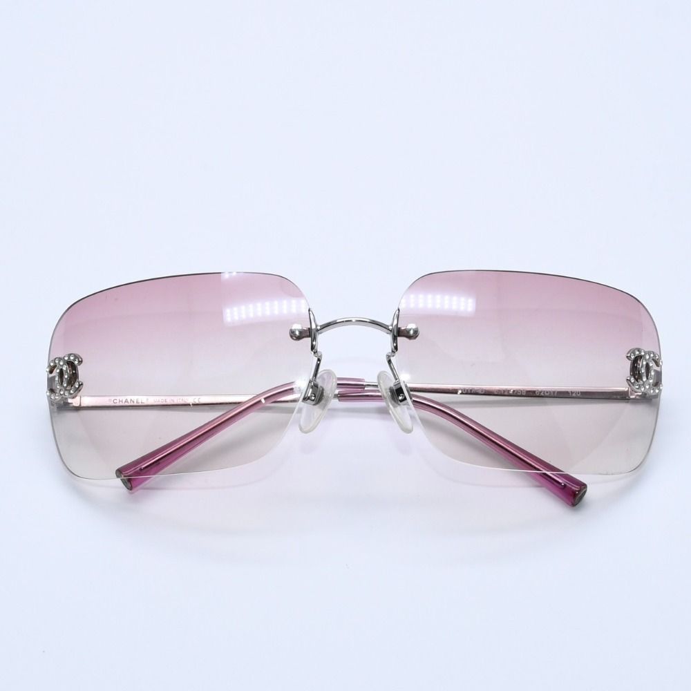 極美品 CHANEL シャネル リムレス サングラス アイウェア 4017-D c.124