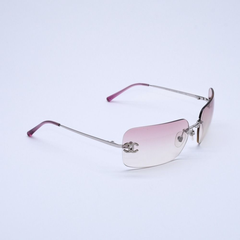 CHANEL シャネル シルバー リムレス サングラス 4017-D 希少 極美品 CHANEL シャネル リムレス サングラス アイウェア 4017-D c.124