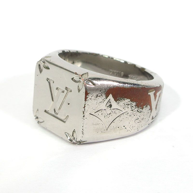 【三重本店】 中古 LOUIS VUITTON | ルイ・ヴィトン M62487 シグネットリング モノグラム / リング・指輪 サイズ：M(約19号) カラー：シルバー 【135】