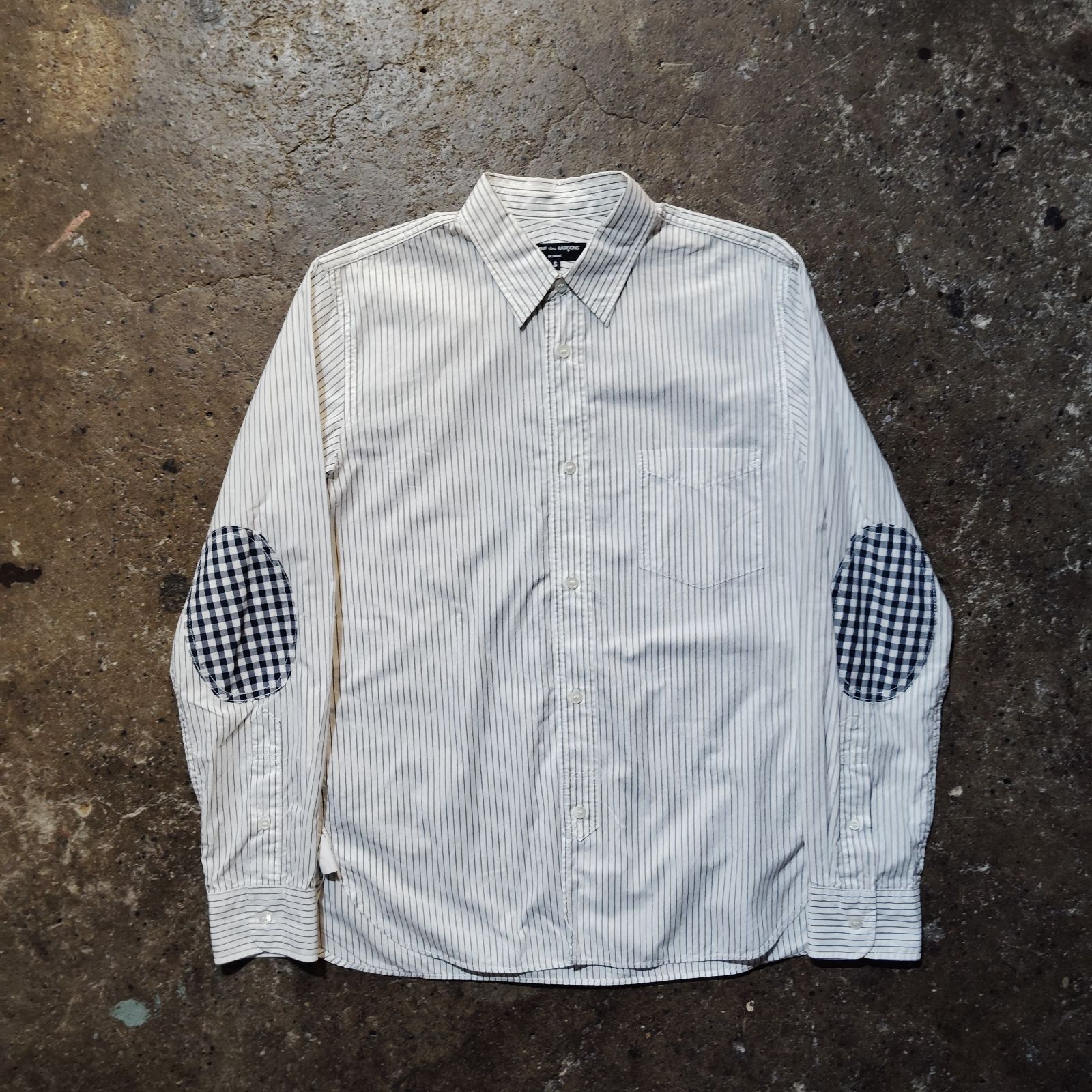 COMME des GARCONS HOMME 15ss エルボーパッチストライプシャツ コムデギャルソンオム 2015ss AD2014