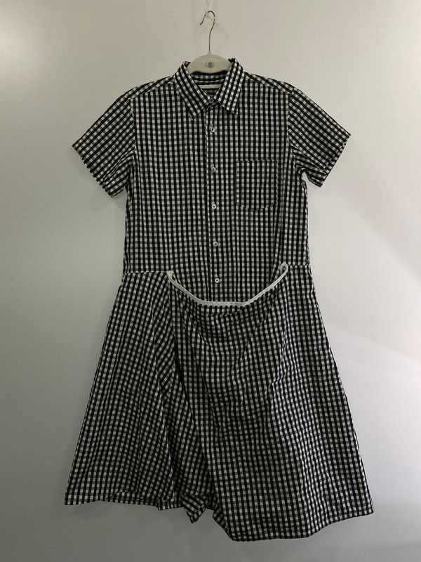 TRICOT COMME DES GARCONS トリココムデギャルソン 98年春夏モデル ポリコットンギンガムチェック ワンピース トップス 【168-260605-jt-01-min】