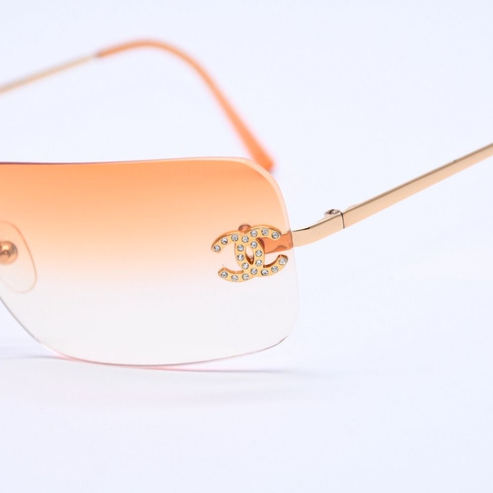 極美品 CHANEL シャネル リムレスサングラス アイウェア メガネ 4017-D