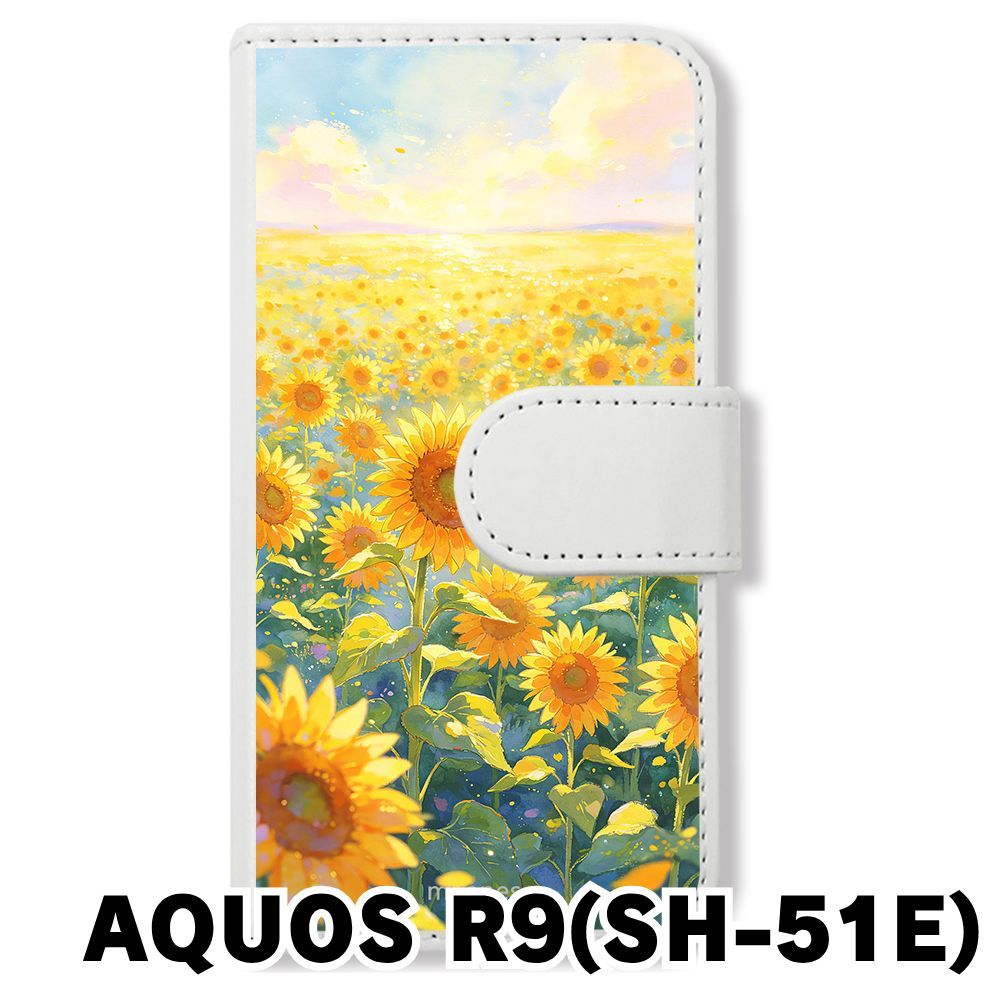 新品未使用】 AQUOS R9 SH-51E 手帳型スマホ ケース(色:ホワイトx