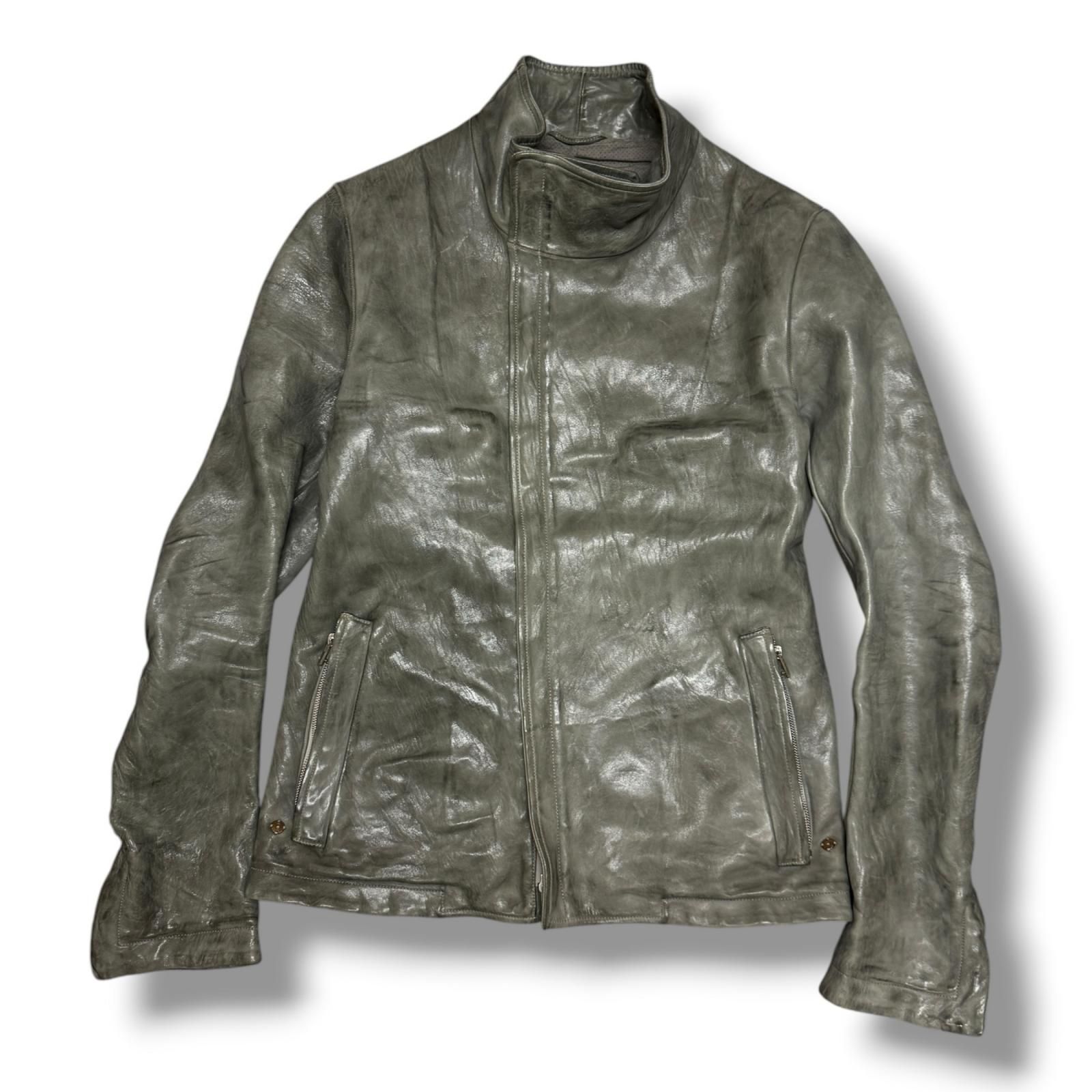 Carol Christian Poell HIGH NECK LEATHER JACKET PROSTHETIC