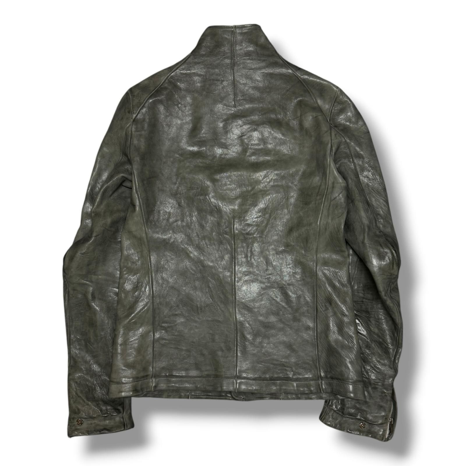 Carol Christian Poell HIGH NECK LEATHER JACKET PROSTHETIC