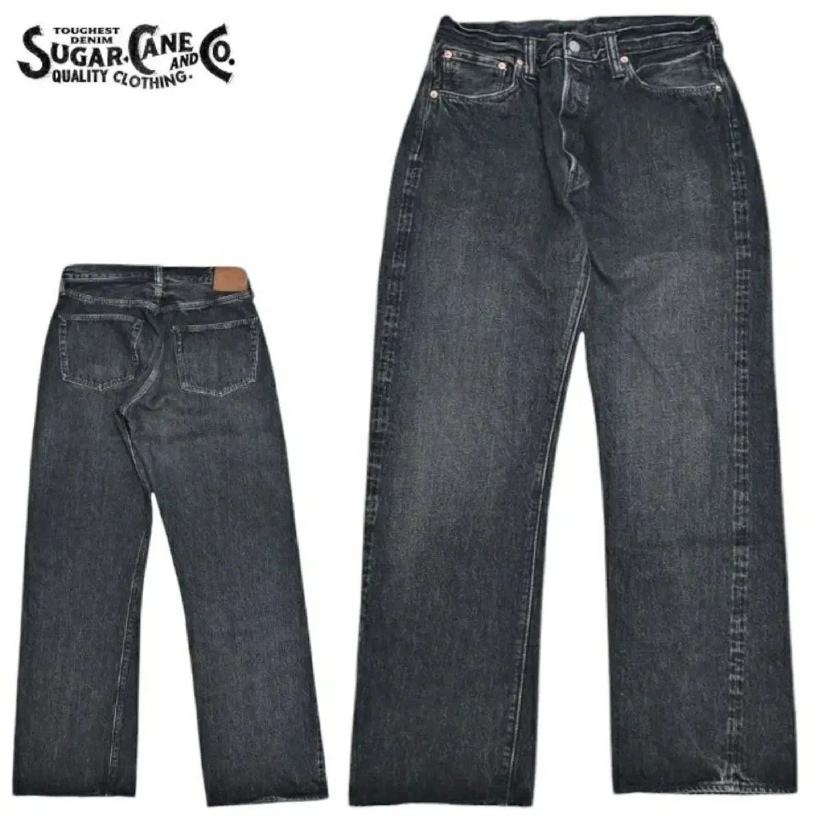 SUGAR CANE 1947 HARDウォッシュ ブラック デニム 32