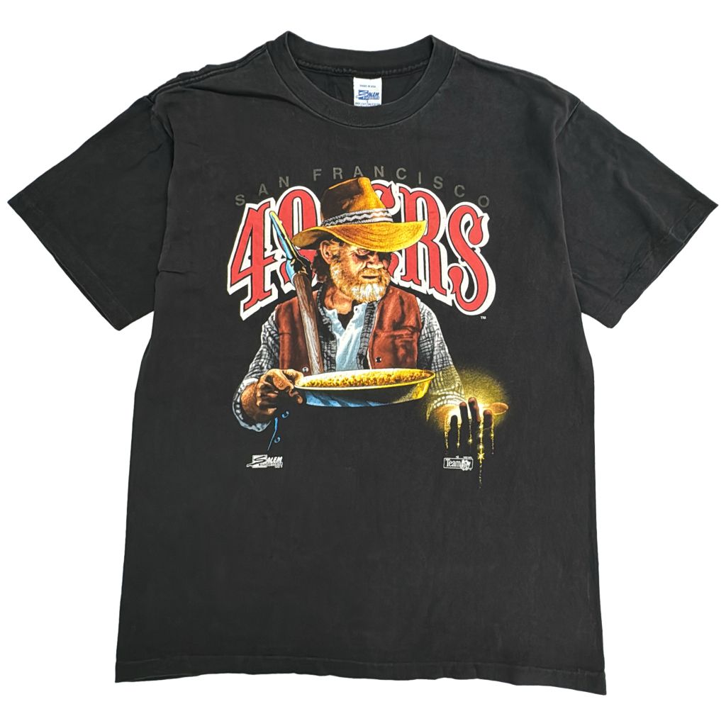 90年代 USA製 SALEM SPORTSWEAR セーラムスポーツウェア NFL サンフランシスコ・49ersＴシャツ アメフト(メンズ L)中古 古着 Y2745